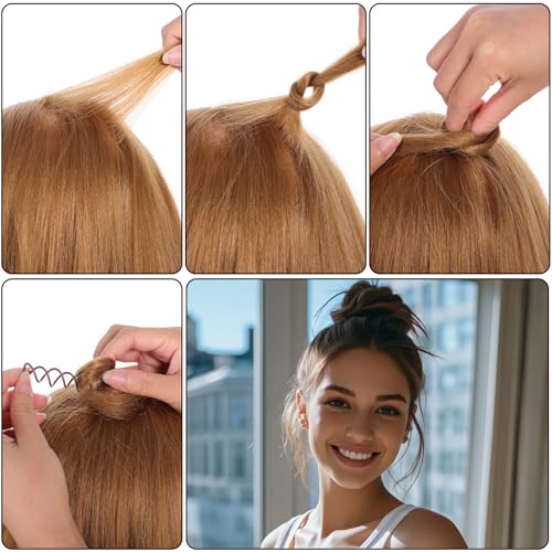 LXUEJIE 20PCS Spiral Hair Pins - Twist Bun Maker & Bobby Pins for Updos