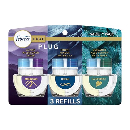 Febreze Fade Defy PLUG Air Freshener Scented Oil Refills, Ocean, 3 Count