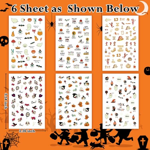 280 PCS Glow Halloween Nail Stickers for Kids - DIY Nail Art Decals