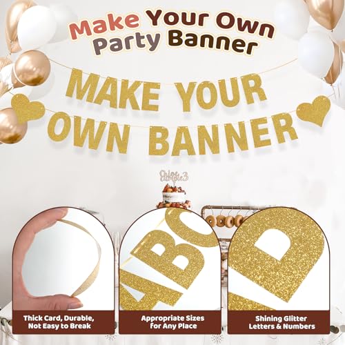 133PCS Gold DIY Banner Kit - Personalized Custom Party Letter & Symbol Set