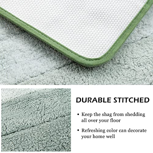 Kmson Green Ombre Bath Mat 17x24in Non Slip Ultra Soft Water Absorbent Rug