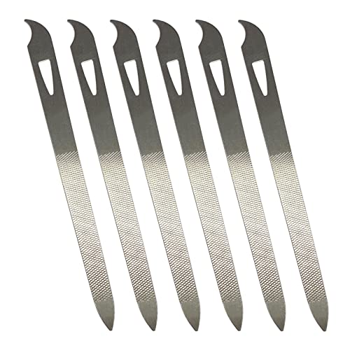 Metal Nail Files 6-Pack - 5.5 Inch Stainless Steel Double Sided Manicure Tools