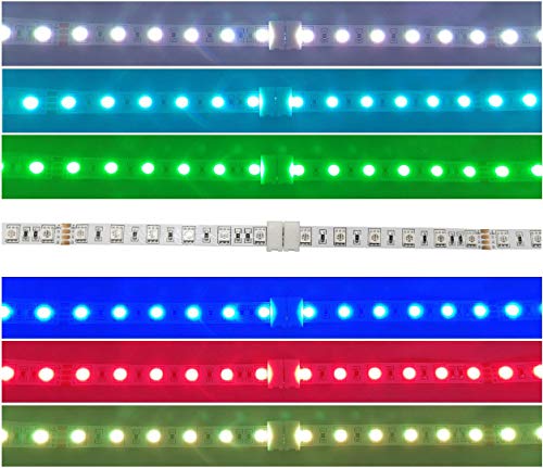 12 Pcs Solderless 4 Pin RGB LED Strip Connectors for 10mm 5050 Strips
