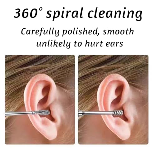 6-Piece Stainless Steel Earwax Removal Tool Set with Leather Case