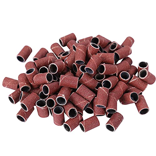 GREEN FABWOOD 100 Pcs Professional Nail Drill Sanding Bands Grit 180