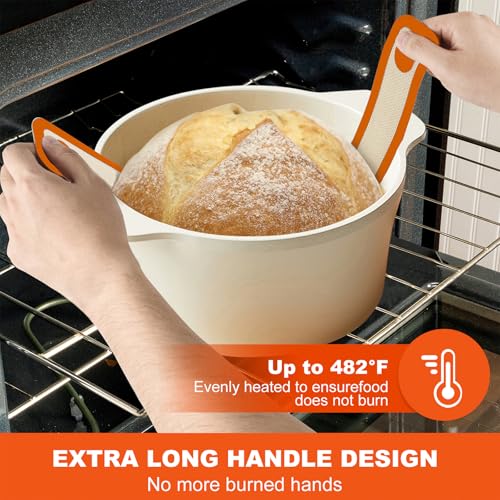 PLAPITATE Silicone Bread Sling for Dutch Oven - 2 Pcs Orange Set
