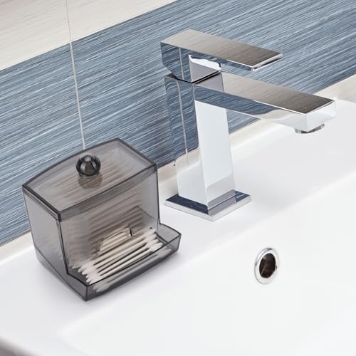 Tbestmax 10oz Black Qtip Dispenser with Lid Bathroom Organizer