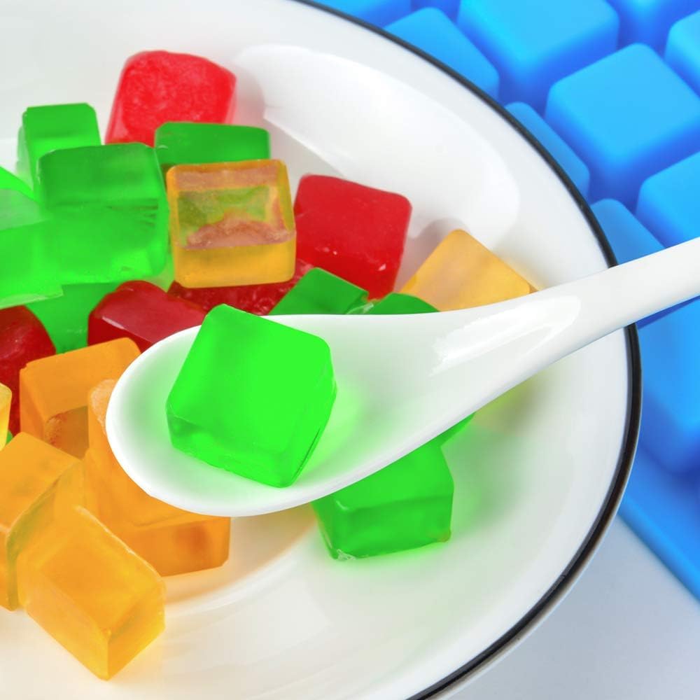 Skiennix Square Silicone Candy Molds - Mini Molds for Chocolate, Gummy, Caramel & Ice Cubes (Set of 2)