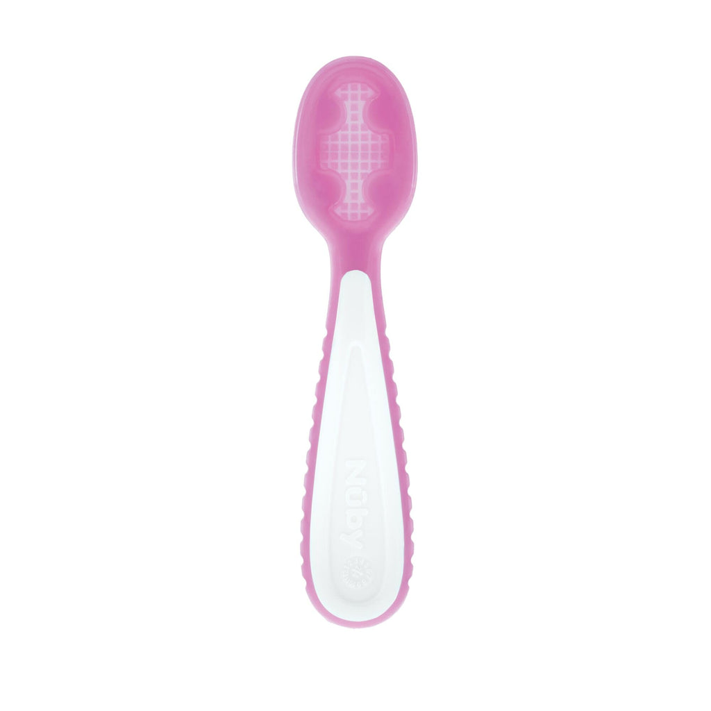 Nuby Baby's First Spoons Set - (3-Pack) Feeding Utensils for Babies - 6+ Months - Pink/Aqua/Purple