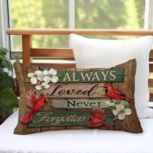 Cardinal Lumbar Pillow Cover | 12x20 Decorative Cushion, Farmhouse Style
