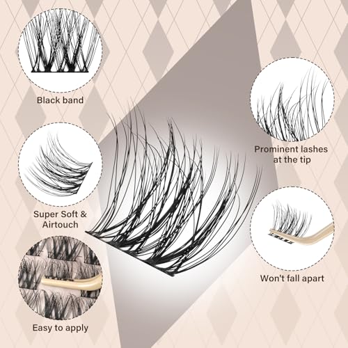 JMS&JMS Fluffy Lash Clusters Kit with Bond, Seal, Remover, and Tweezers