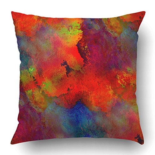 Emvency 18x18 Inch Colorful Abstract Watercolor Throw Pillow Cover