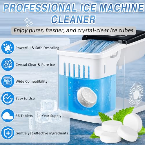 Wonshine 36 Pack Ice Machine Cleaner Tablets Descaler for Countertop & Nugget Ice Makers