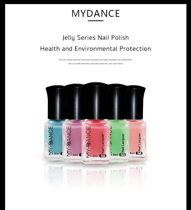 Milky Nude Pink Jelly Nail Polish Fast Drying Sheer Lacquer 6ml