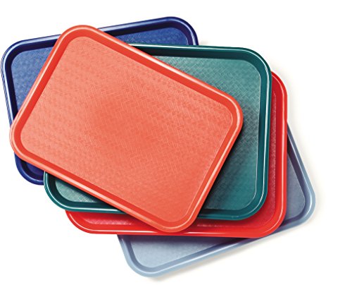 Carlisle Fast Food Tray, 14" x 18", Blue, Pack of 2 - Durable Cafeteria Trays