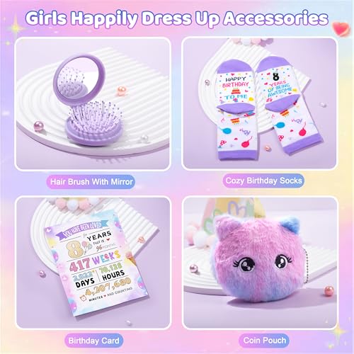 8th Birthday Unicorn Gift Set for Girls - Water Bottle, Plush Headband & More - Variation of THIS Listing