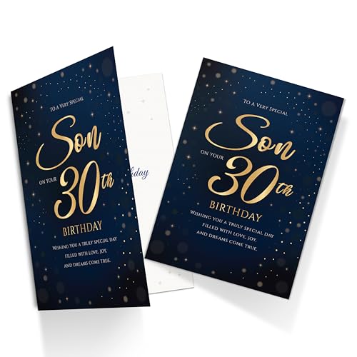 Son's 30th Birthday Card - Premium A5 Navy & Gold Design