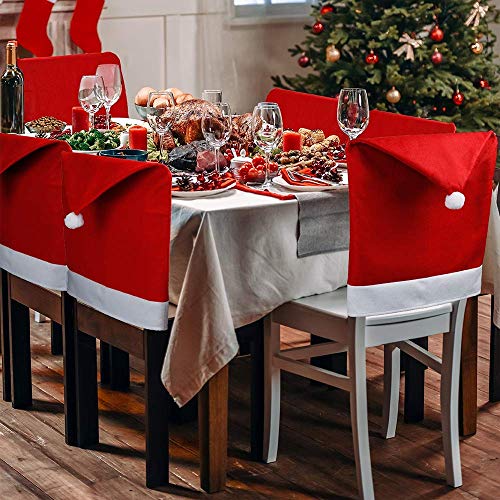 Callenbach Christmas Santa Hat Chair Covers - Half Cover 6 Pack