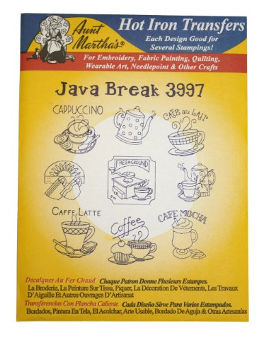 Aunt Martha's Iron-On Transfer Patterns Set for Fabric Art - 5 Designs