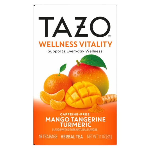 TAZO Herbal Tea Variety Pack, Caffeine-Free Wellness Collection, 16 Count