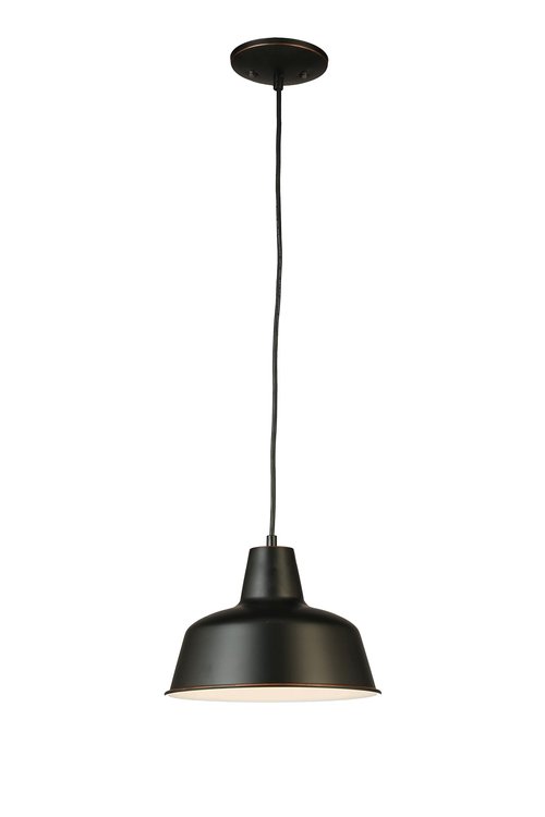 Design House Mason Pendant Light Fixtures - Adjustable Hanging Lights for Kitchen Island, Dining Room - Farmhouse Light Fixtures with Metal Shade, Oil Rubbed Bronze Finish, Design House 587436
