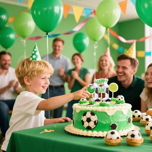 BOXOB Number 1 Soccer Birthday Candle - Football Cake Topper