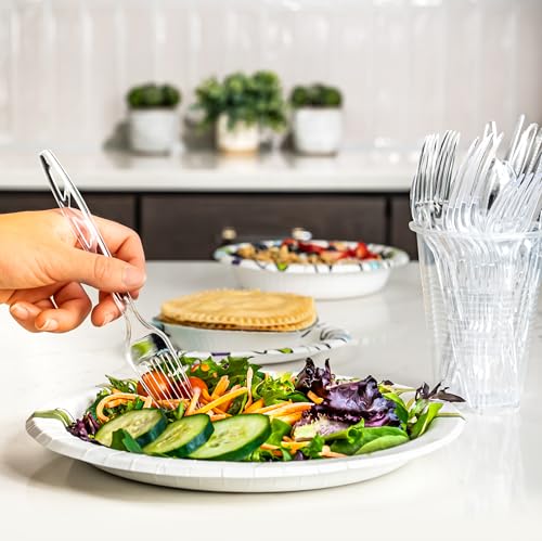 Premium Disposable Clear Plastic Forks - 48 Count, BPA Free