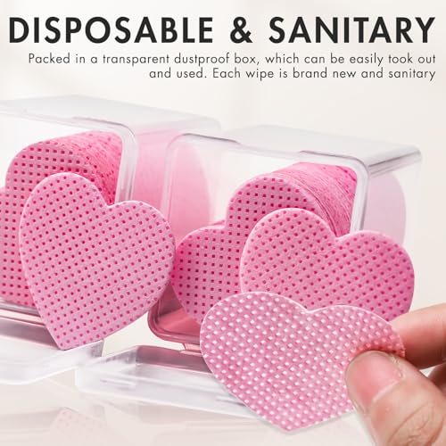 Embagol Lint Free Eyelash Extension Glue Wipes 200 PCS Pink