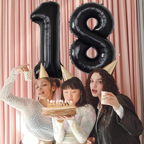 40 Inch Black Number 1 Foil Balloon for Birthday & Party Decor
