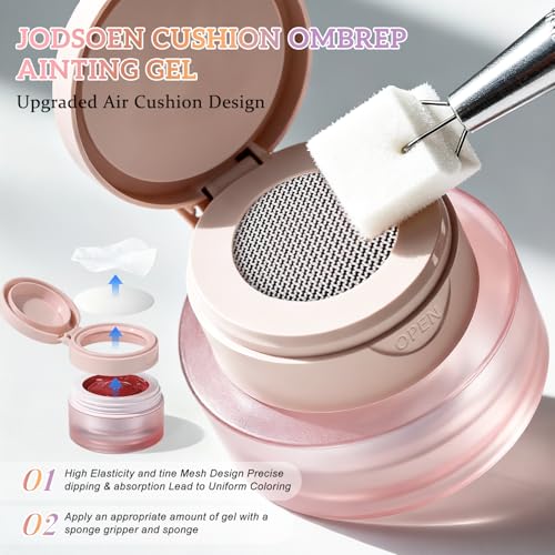 JODSONE Cushion Painting Gel Polish Set with Sponges and Grabbing Pen