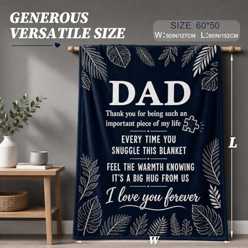 Blessings Dad Blanket - Heartfelt Flannel Gift for Father, 50x60 Inches
