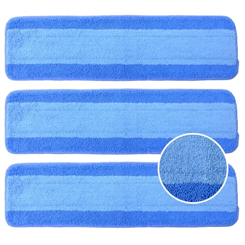 Microfiber Cleaning Pads for Bona Mop - 3 Pack, 18 Inch, Washable