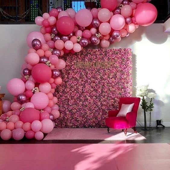 Pink Balloon Arch Kit - 152Pcs for Birthday, Baby Shower & Weddings