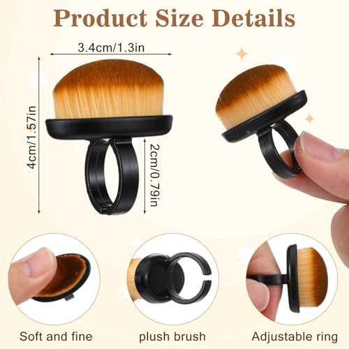 RAHHLIZS 3 Pcs Ring Nail Dust Brush Soft Fluffy Duster Tool for Manicure
