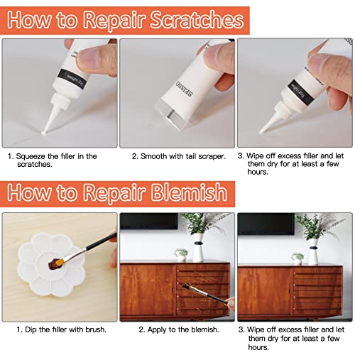 SEISSO Wood Scratch Repair Kit - 12 Color Filler Putty for Furniture