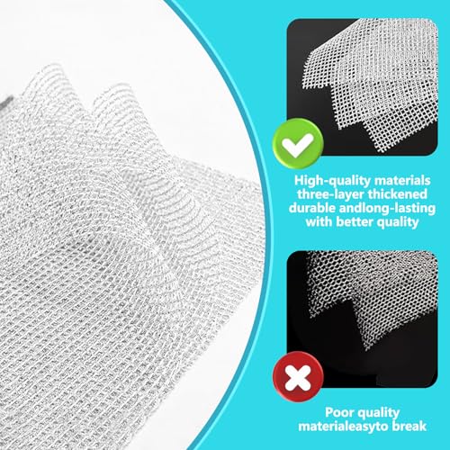 12-Pack Non-Scratch Wire Dishcloths for Kitchen Cleaning - 7.87"