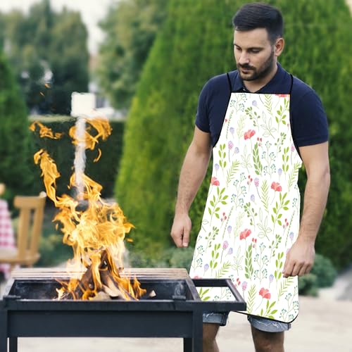 Hello Spring Floral Apron for Adults - Men & Women Chef Apron