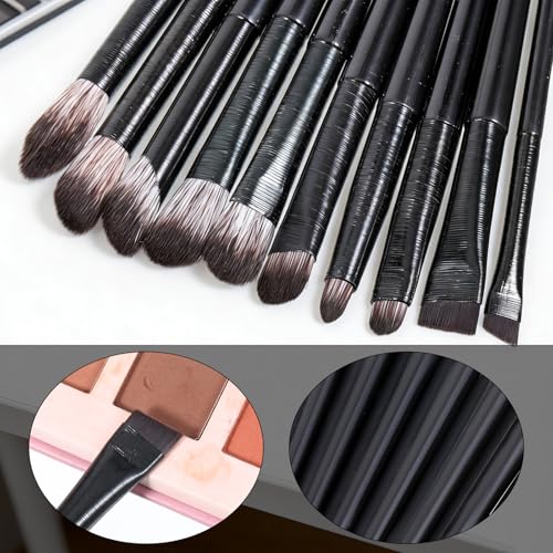 Eyeshadow Brush Set 10Pcs Synthetic Fiber Makeup Brushes