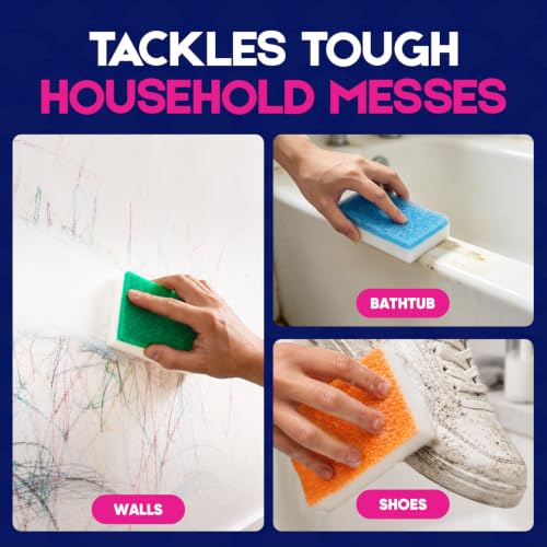LAUNDRYLUX Dual-Sided Magic Sponge Eraser & Scrubber - 4 Pack