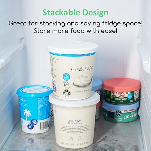 Kiicii Silicone Lids for Chobani 32oz Yogurt Containers - BPA-Free Reusable Covers