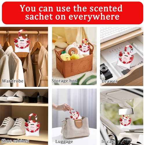 Joanssore 15-Pack Rose Scented Sachets for Drawers and Closets