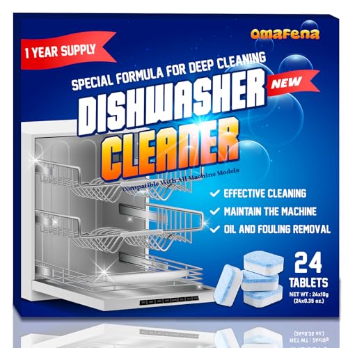 OmaFena Dishwasher Cleaner & Deodorizer Tablets - 24 Pack Deep Cleaning