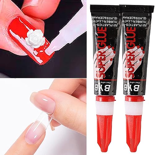 Fcozpjk Super Strong Nail Glue for Press On Nails & Tips 0.18oz 2 Pcs