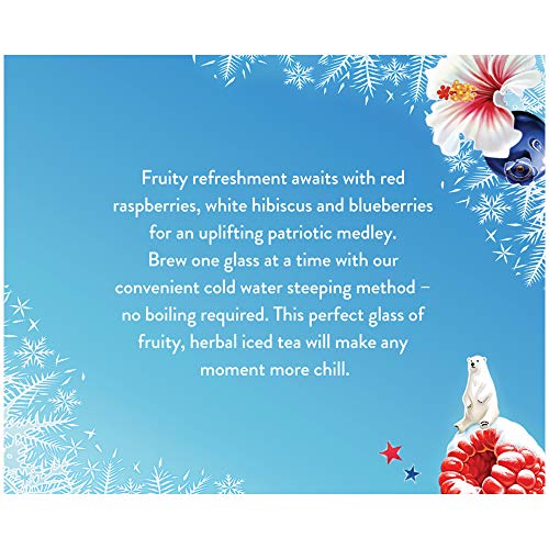 Celestial Seasonings Red, White & Blueberry Cold Brew Iced Tea Bags (18 Count) - Caffeine-Free Patriotic Herbal Tea