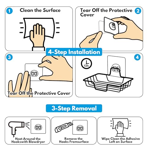 Rainspire Stainless Steel Bar Soap Holder - Black Adhesive Shower Dish