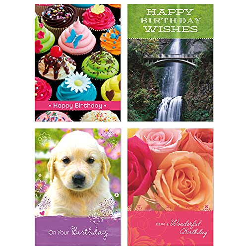 Religious Birthday Card Assortment Box Set - 12 Cards with Envelopes