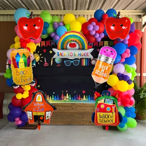Back to School Balloons - 7 Pack Foil Decorations for Kids