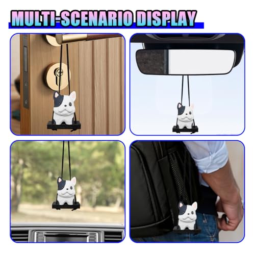 French Bulldog Swing Car Rear View Mirror Charm - Cute Resin Ornament
