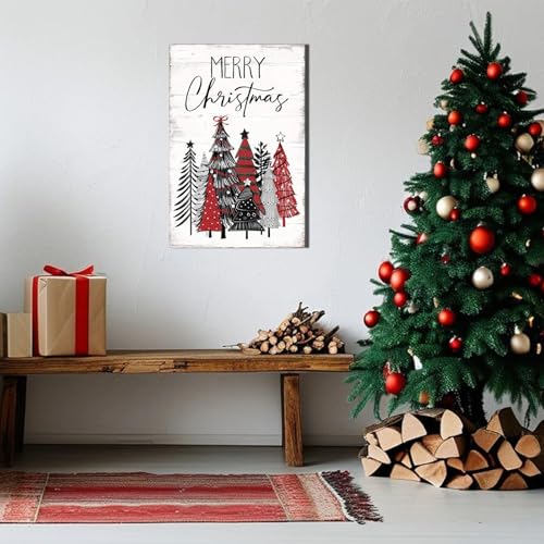 Christmas Tree Canvas Wall Art - Festive Holiday Decor for Home & Office, 24x36 Inch - Winter Scene