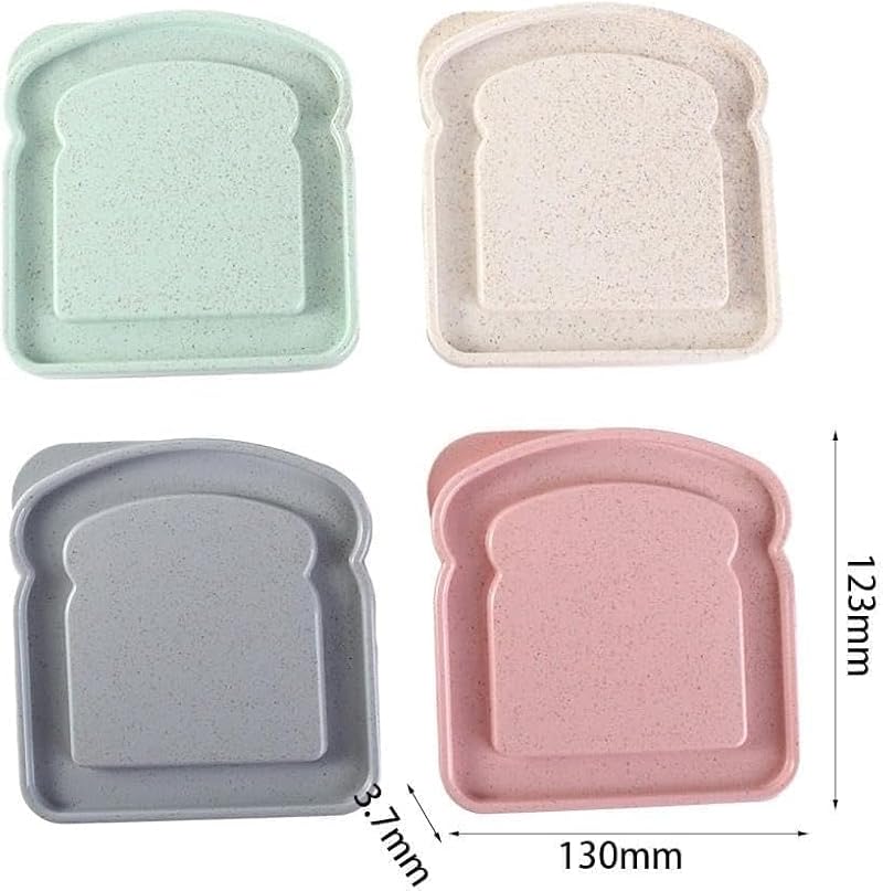 Pink Toast-Shaped Sandwich Container with Lid for Food Storage